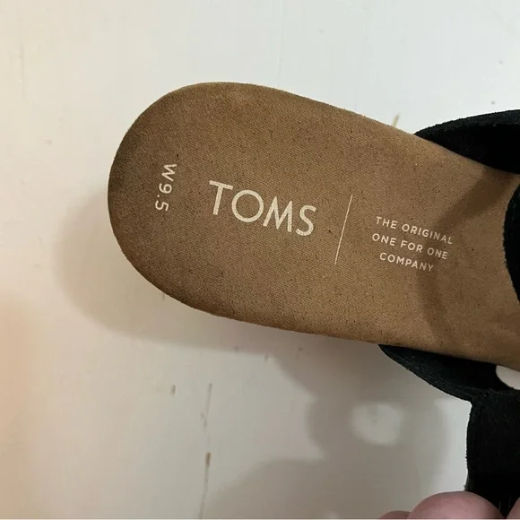 Toms Ibiza Black Suede Sandal - Size 9.5 - Picture 4 of 10